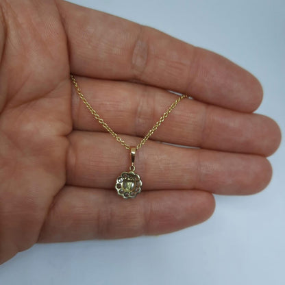 Antique Victorian Pearl and Diamond Cluster Pendant Necklace