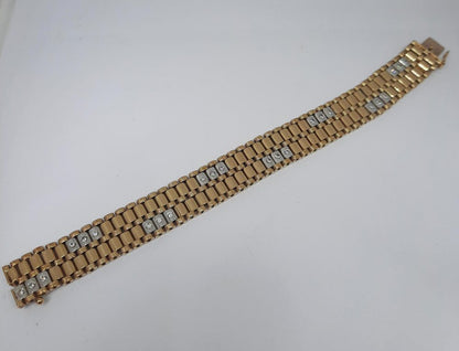 Vintage Diamond Set Cylinder Link Bracelet