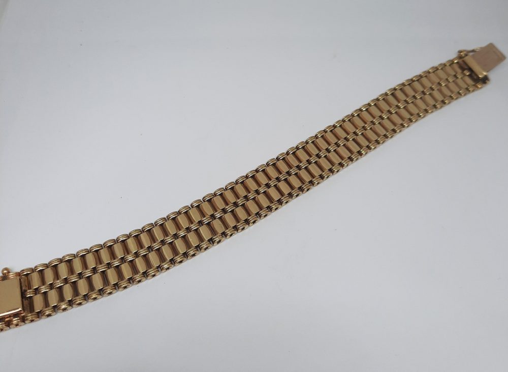 Vintage Diamond Set Cylinder Link Bracelet