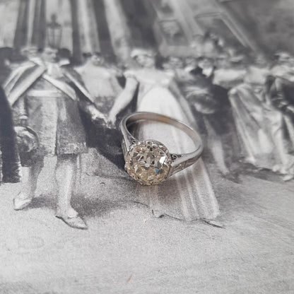 2.87ct Old European Cut Diamond Solitaire Ring in Platinum