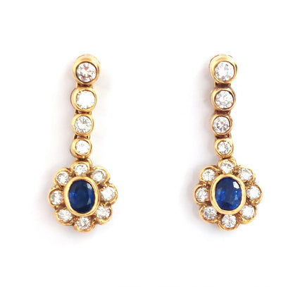 Vintage Sapphire diamond drop earrings