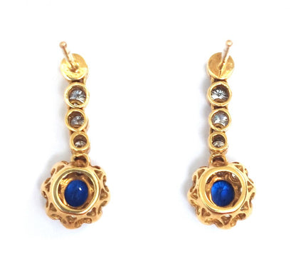 sapphire earrings back view
