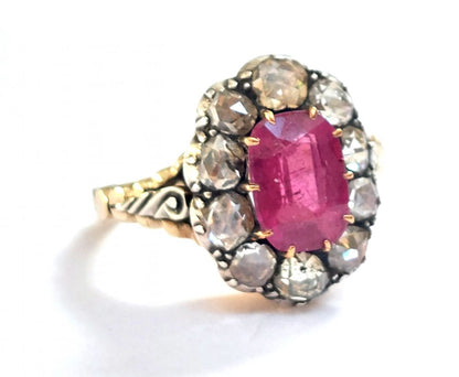 side view antique ring