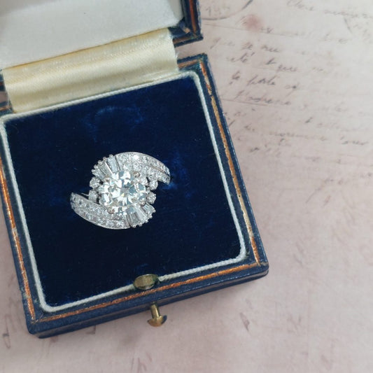1950 diamond dress ring cluster