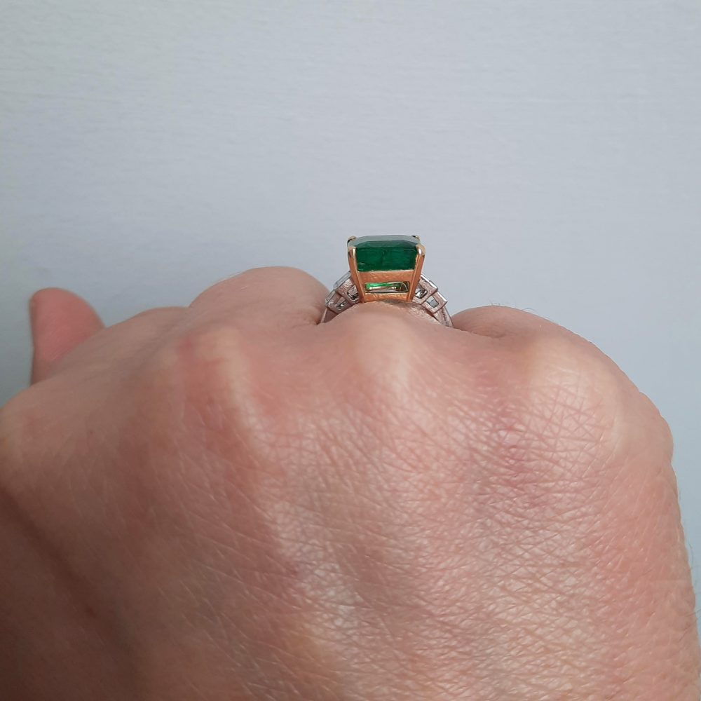 Emerald and Diamond Dress Ring, 5.74 carats