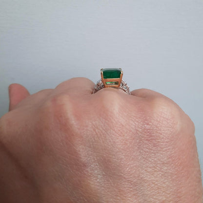 Emerald and Diamond Dress Ring, 5.74 carats