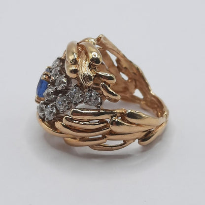 Vintage 1960s Sapphire and Diamond Dress Ring