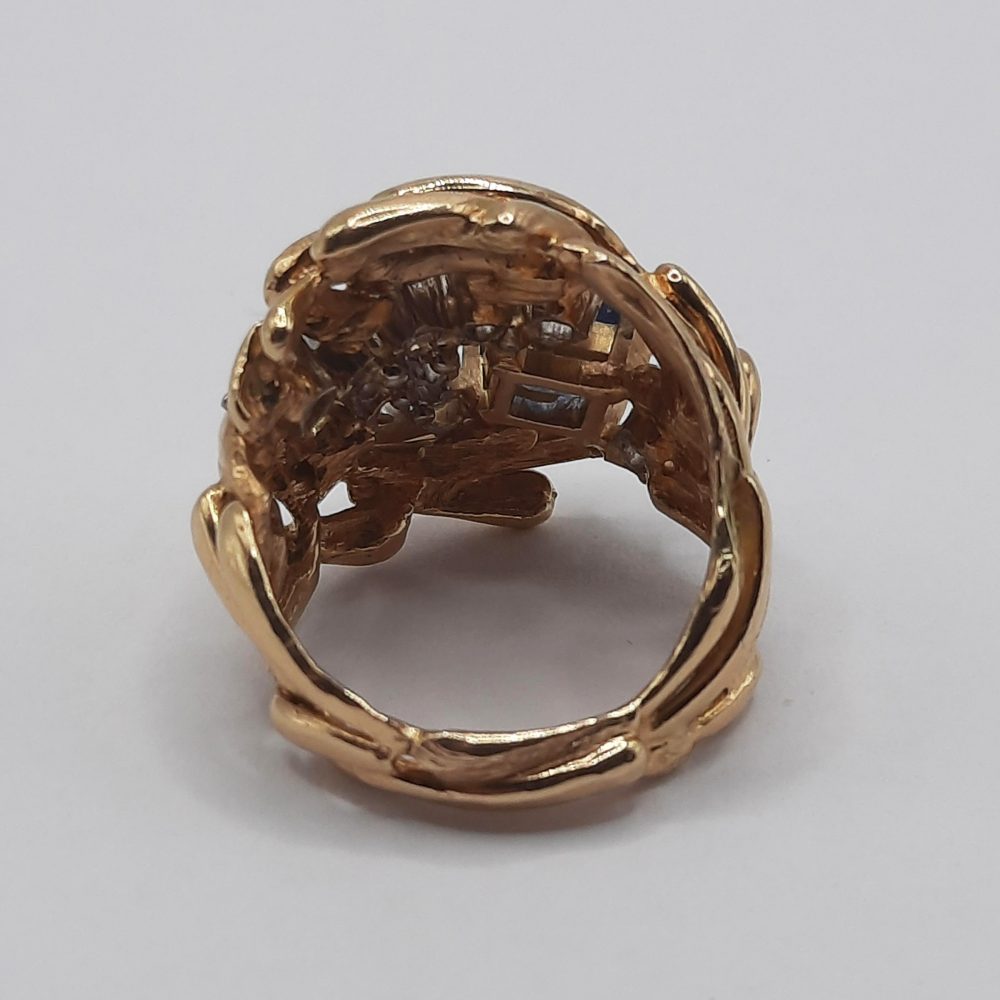 Vintage 1960s Sapphire and Diamond Dress Ring