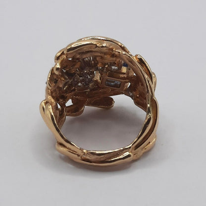 Vintage 1960s Sapphire and Diamond Dress Ring