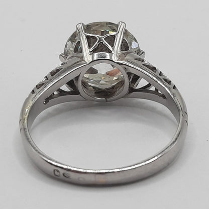 2.61ct Old European Transitional Cut Diamond Engagement Ring