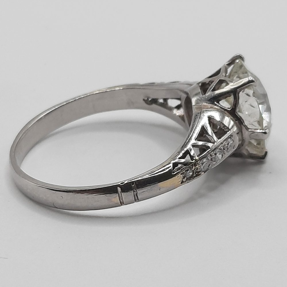 2.61ct Old European Transitional Cut Diamond Engagement Ring