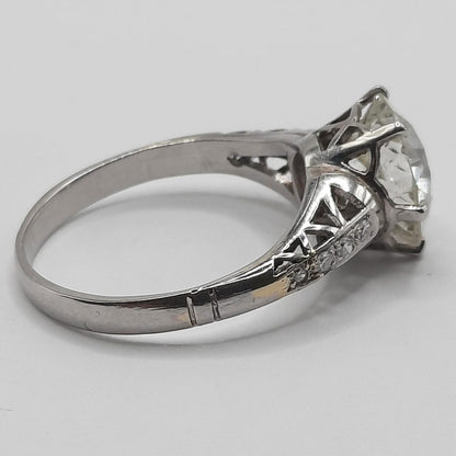 2.61ct Old European Transitional Cut Diamond Engagement Ring