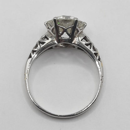 2.61ct Old European Transitional Cut Diamond Engagement Ring