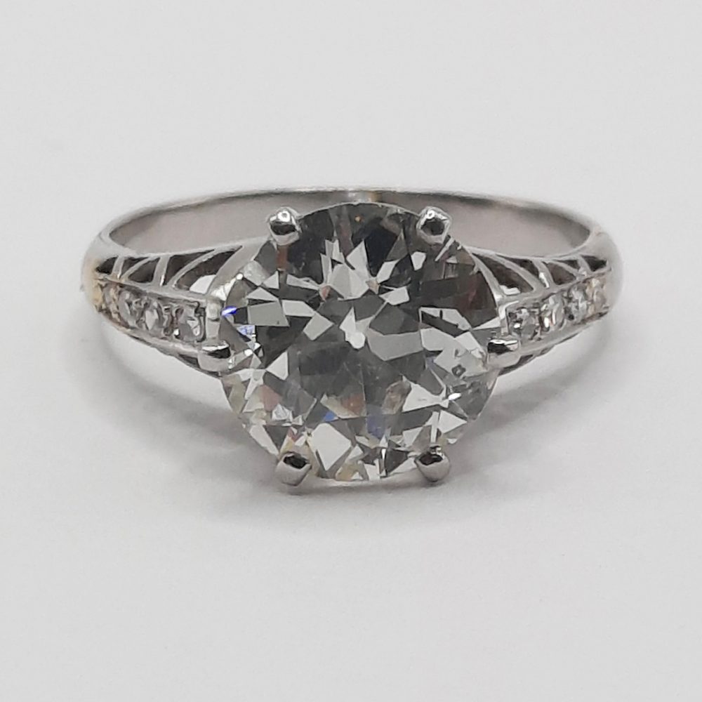 2.61ct Old European Transitional Cut Diamond Engagement Ring