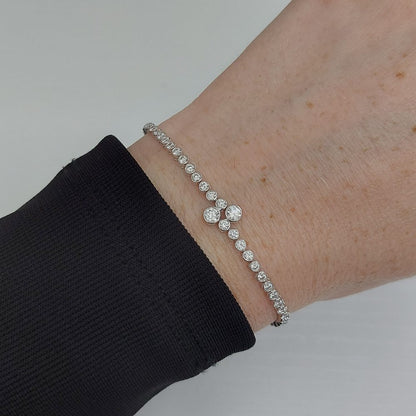 Bezel Set Diamond Line Bracelet 2.64 carats