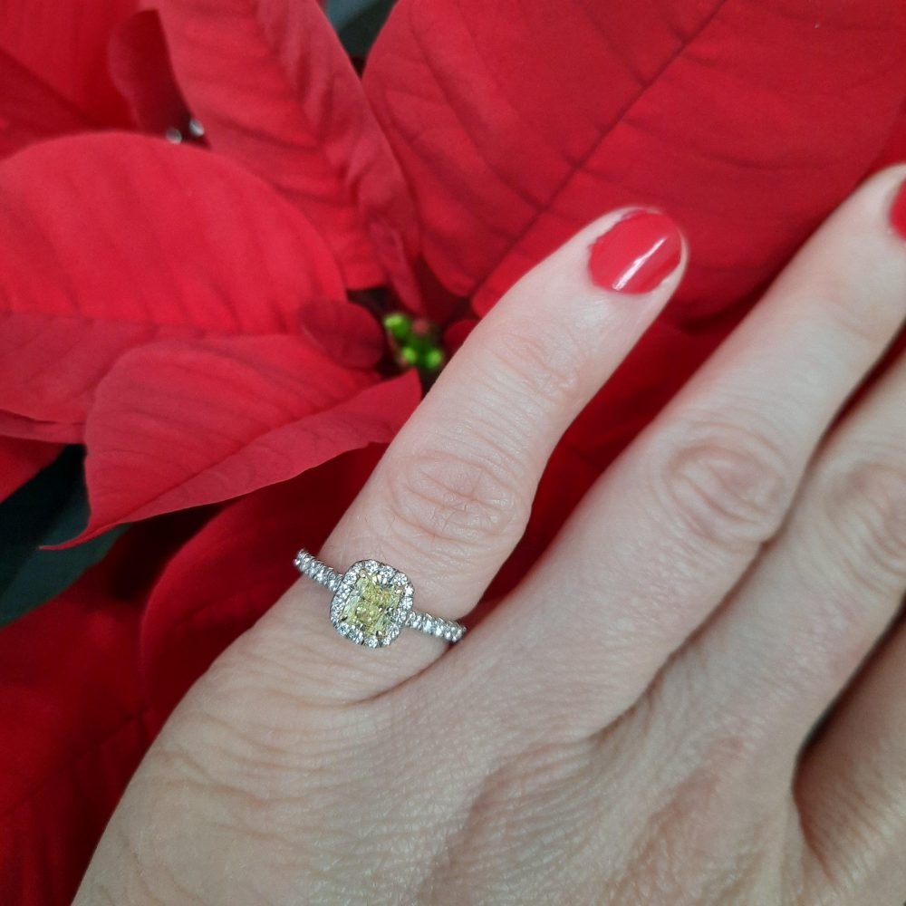 Vintage Tiffany and Co Soleste Fancy Yellow Diamond Ring