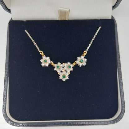 Vintage Buccellati Primavera Diamond and Emerald Necklace