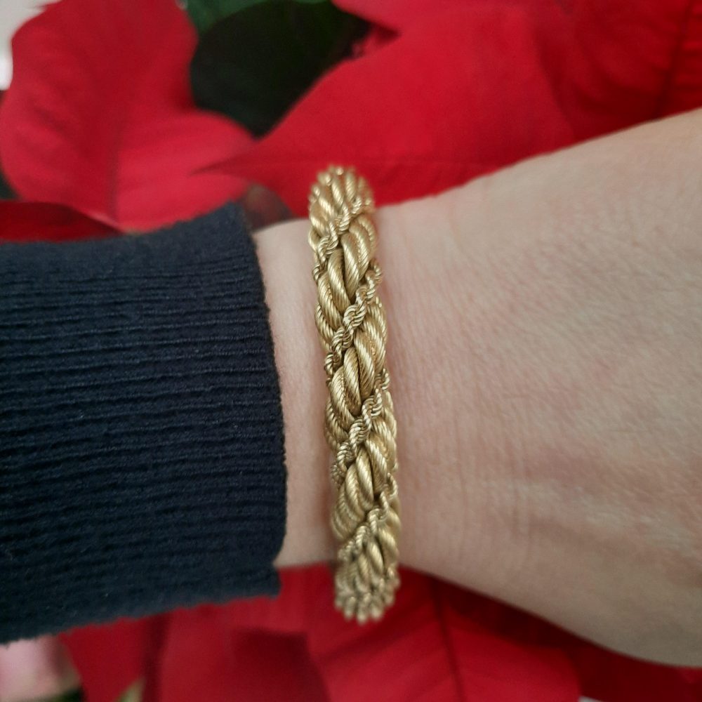 Vintage Tiffany and Co Twisted Rope Gold Bracelet