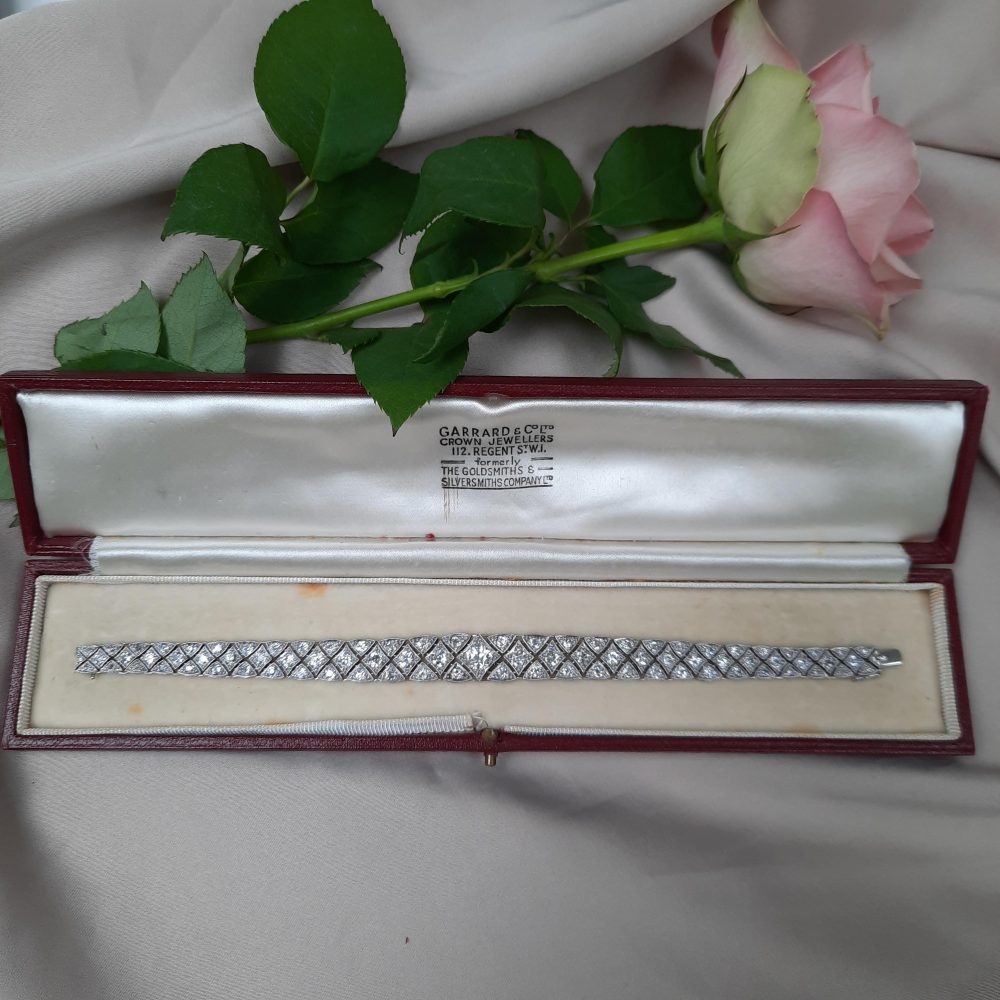 Art Deco Articulated 8.5ct Diamond Bracelet in Platinum