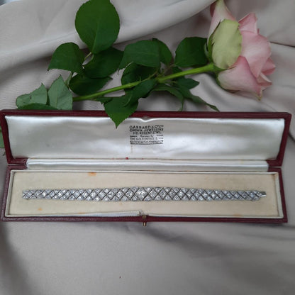 Art Deco Articulated 8.5ct Diamond Bracelet in Platinum
