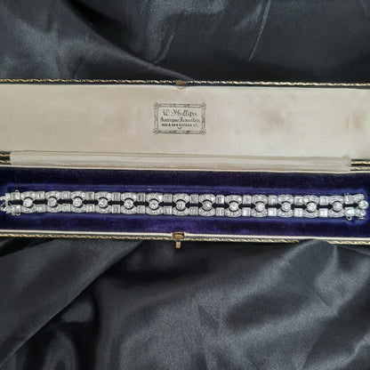 Fine Art Deco Diamond Bracelet in Platinum, 12 carat total