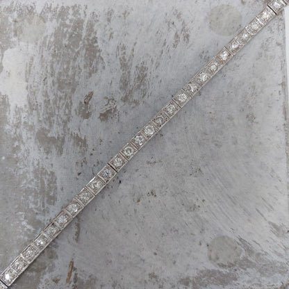 Art Deco 5ct Diamond and Platinum Line Bracelet