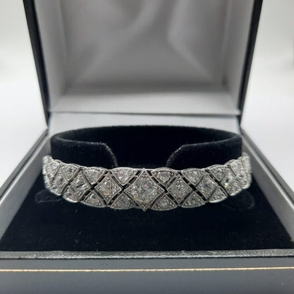 Art Deco Articulated 8.5ct Diamond Bracelet in Platinum
