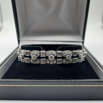 Art Deco Diamond Bracelet in Platinum, 12 carat total