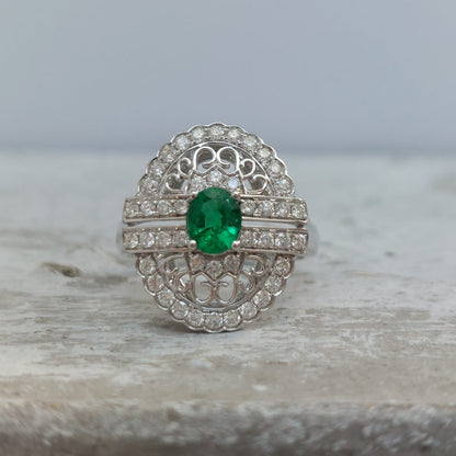 Zambian Emerald and Diamond Ring