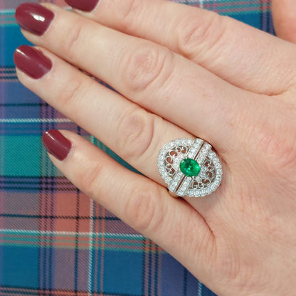 Zambian Emerald and Diamond Ring