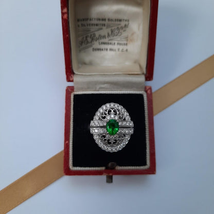 Zambian Emerald and Diamond Ring