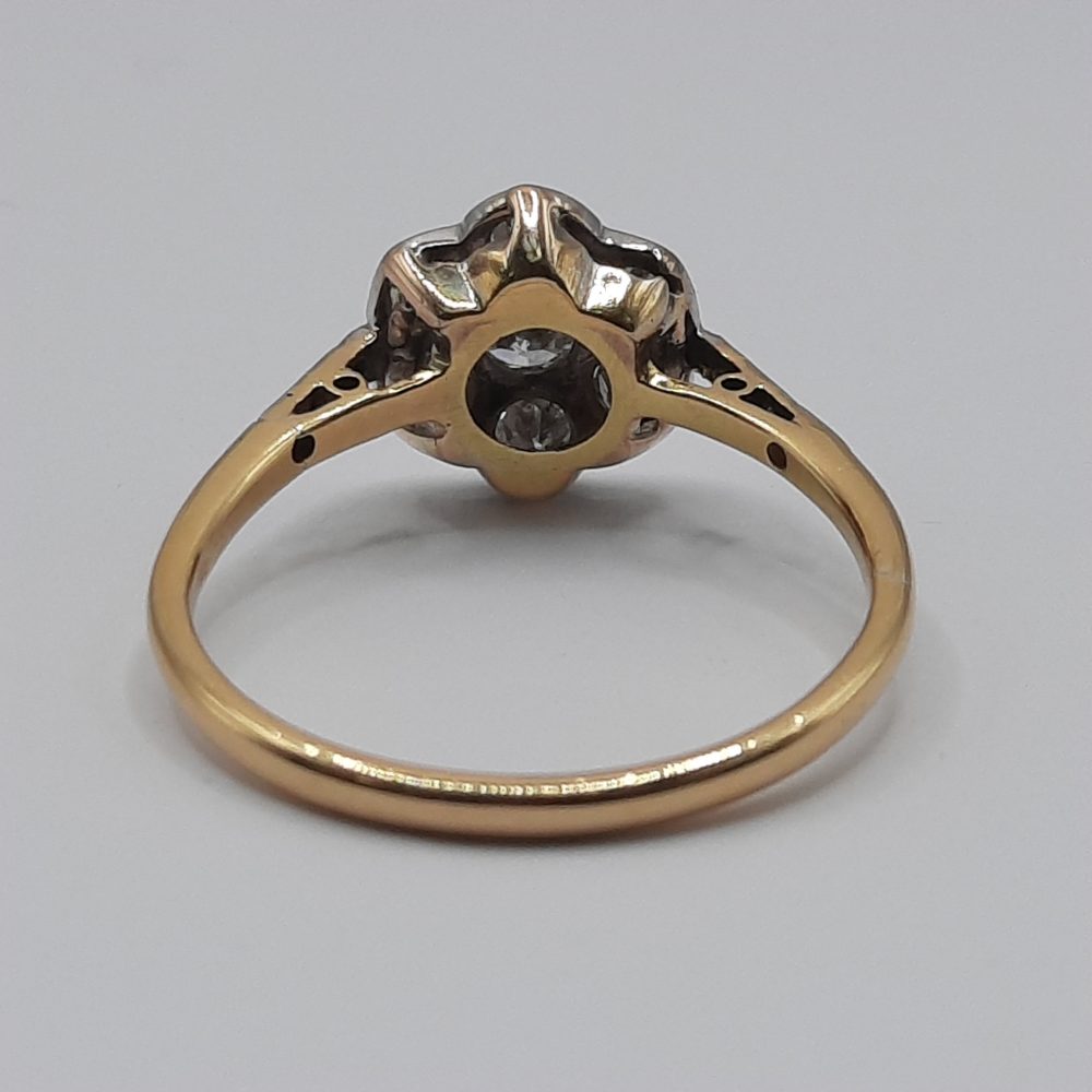 Antique Edwardian Diamond Flower Cluster Ring
