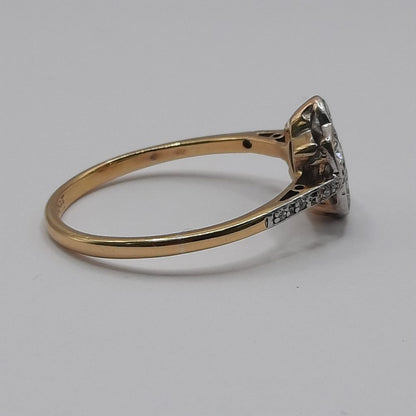 Antique Edwardian Diamond Flower Cluster Ring