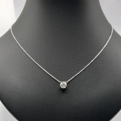 Antique 0.8ct Old Cut Diamond Solitaire Pendant on Chain