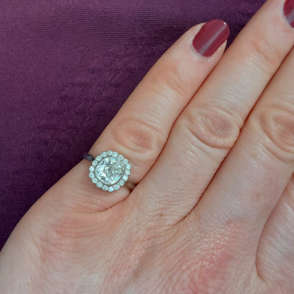 Antique 1.25ct Cushion Cut Diamond Cluster Ring