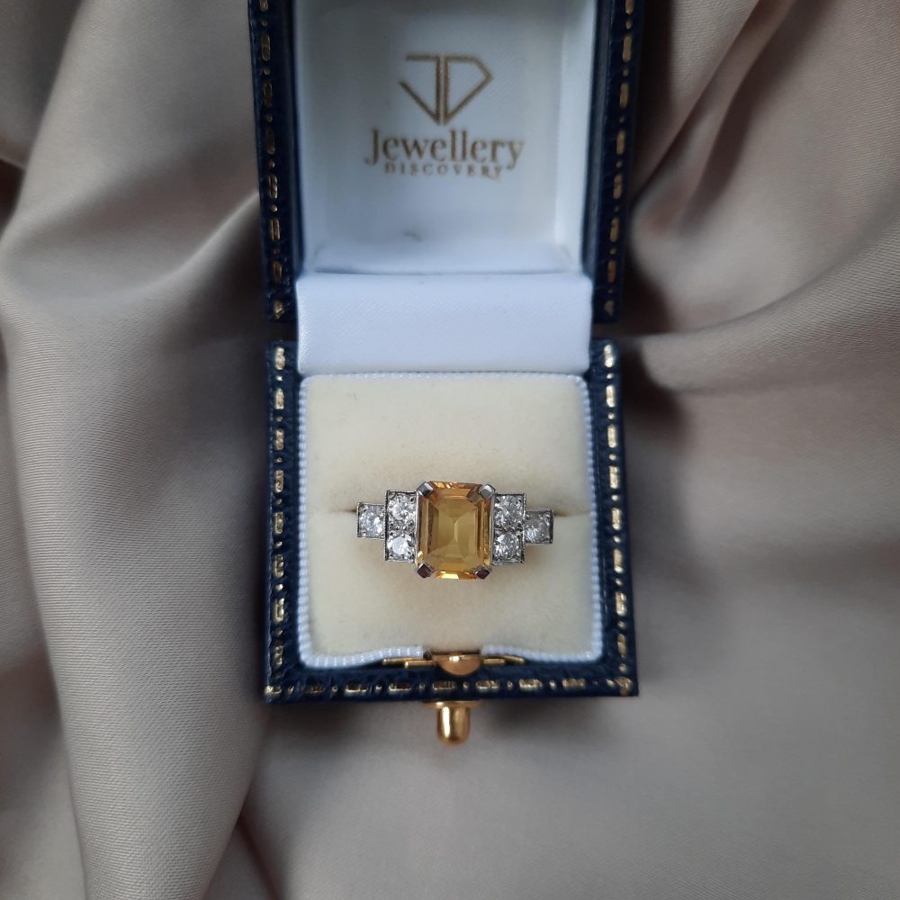 3ct Yellow Sapphire and Diamond Dress Ring in Platinum