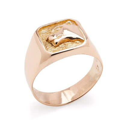 18 Carat Yellow Gold Men's Signet Ring With Panther's Head