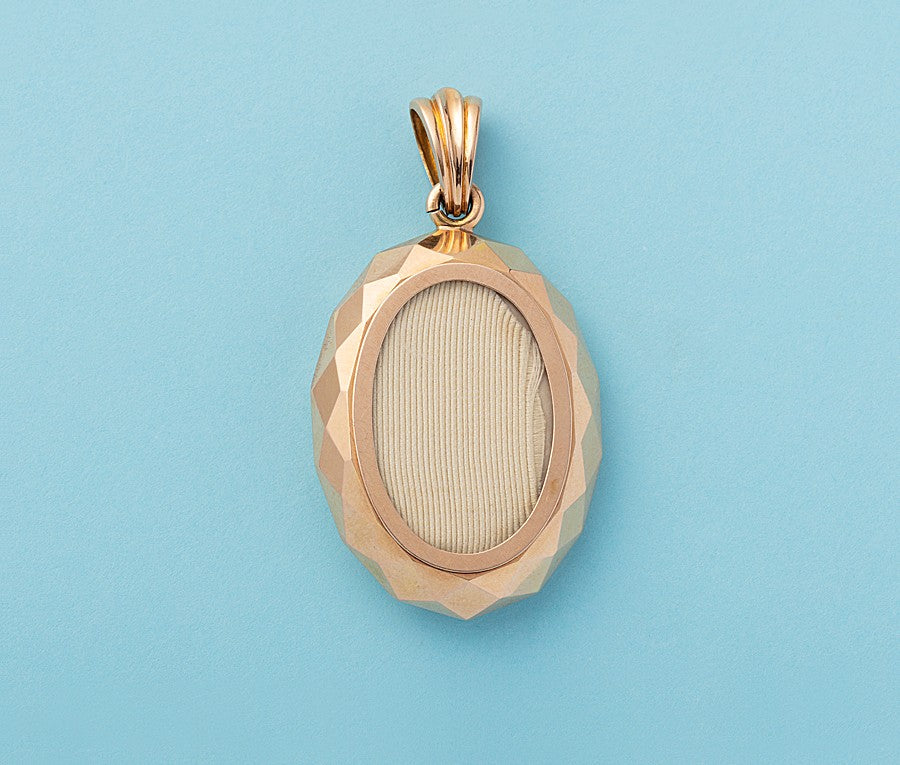 Late 19th Century 14ct Gold Locket with Enamel & Pearls