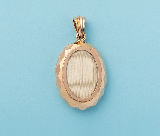 Late 19th Century 14ct Gold Locket with Enamel & Pearls