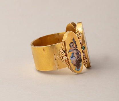 Victorian 18ct Gold Wide Medallion Bracelet