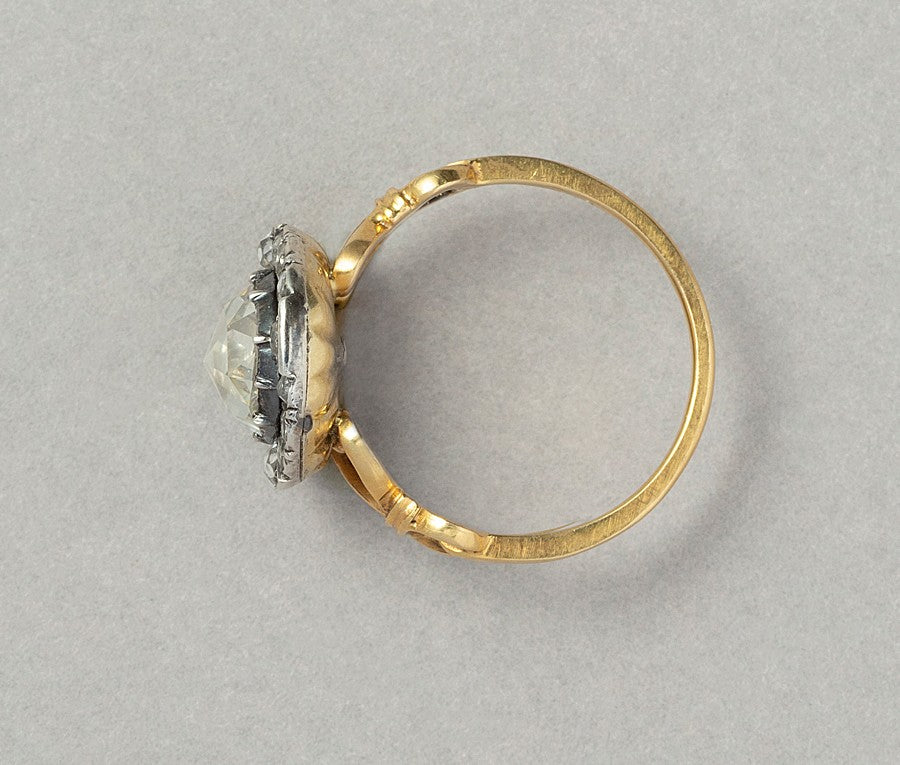 Victorian 14ct Gold Rose Cut Diamond Cluster Ring