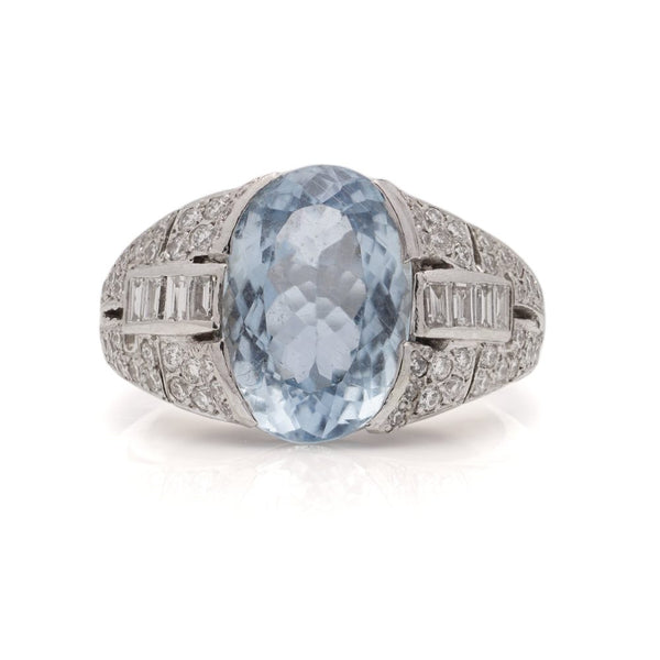 4.54ct Oval Paraiba Tourmaline and Diamond Cluster Dress Ring in Platinum