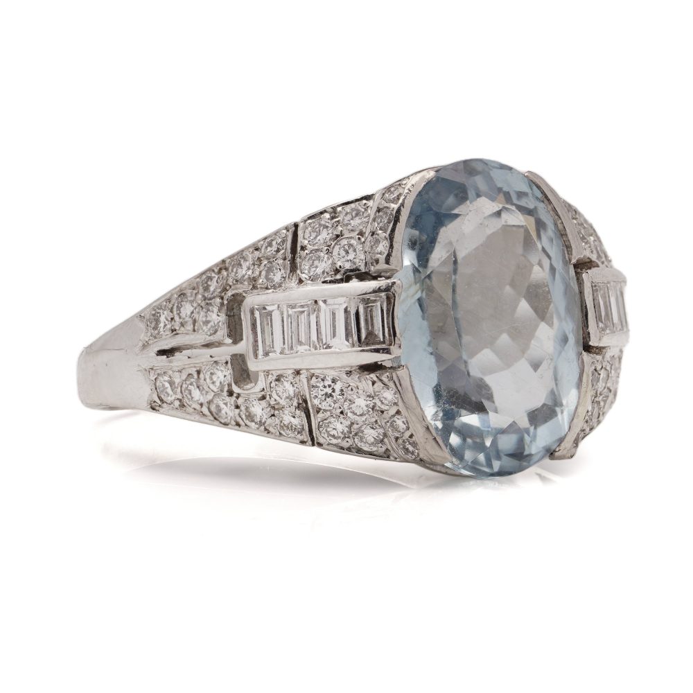 4.54ct Oval Paraiba Tourmaline and Diamond Cluster Dress Ring in Platinum