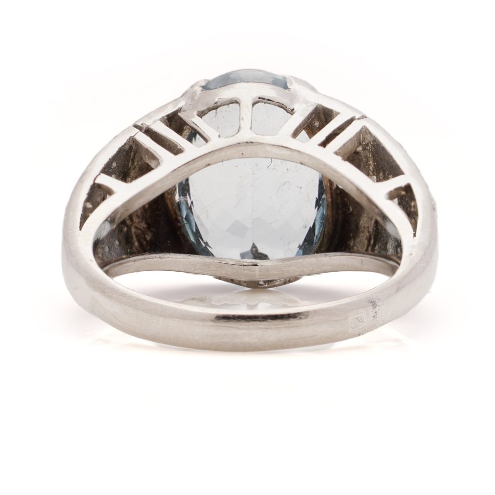 4.54ct Oval Paraiba Tourmaline and Diamond Cluster Dress Ring in Platinum