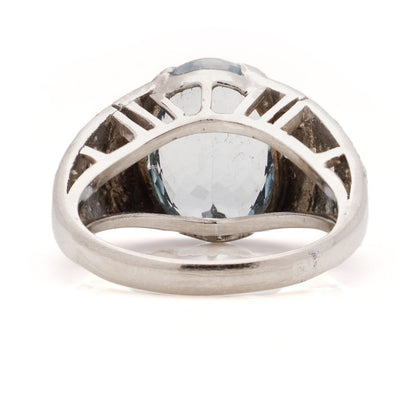 4.54ct Oval Paraiba Tourmaline and Diamond Cluster Dress Ring in Platinum