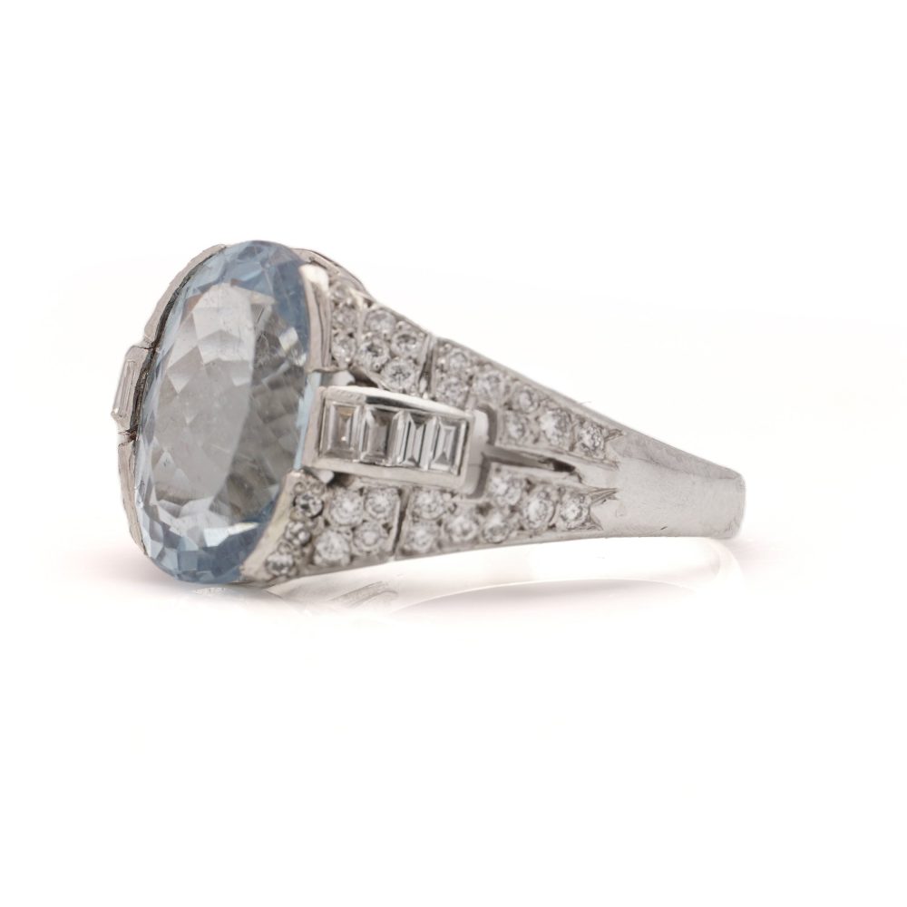 4.54ct Oval Paraiba Tourmaline and Diamond Cluster Dress Ring in Platinum