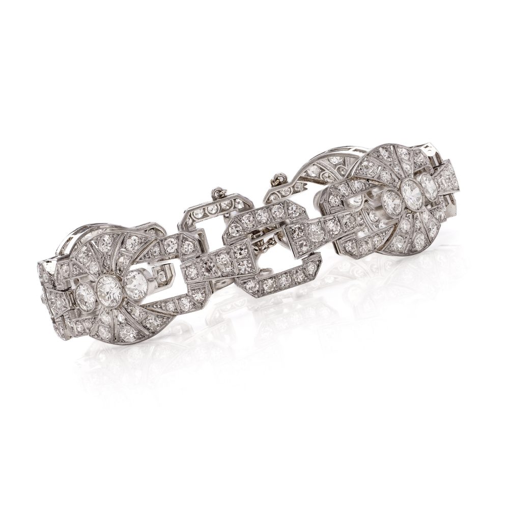 Vintage diamond panel bracelet 1930's