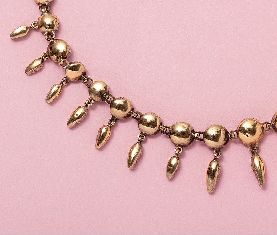 Early 20th Century 18ct Gold Necklace with Garnets