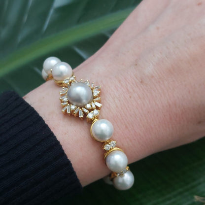 South Sea Pearl and Diamond Bracelet