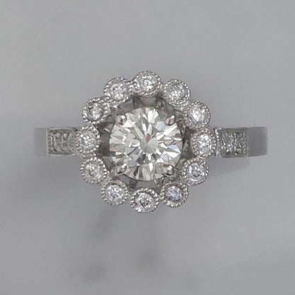 Diamond Flower Cluster Dress Ring, 0.97 carat total